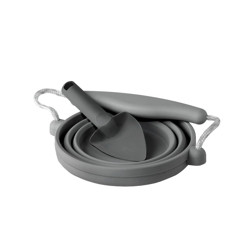 Funkit world - Silikonowe Wiaderko z łopatką Scrunch - Ciemny Szary