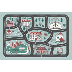 MARKO - Dywan dla dzieci ultra miękki 100x150 Miasto