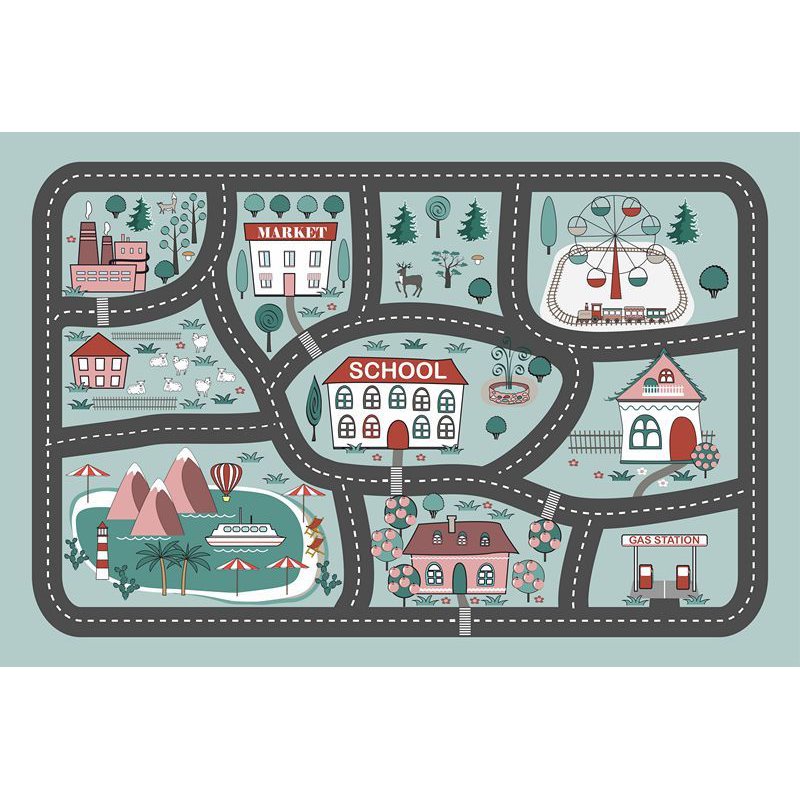 MARKO - Dywan dla dzieci ultra miękki 100x150 Miasto