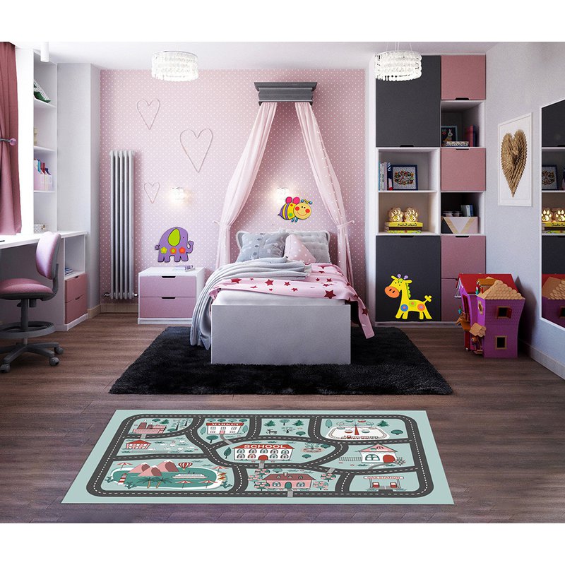 MARKO - Dywan dla dzieci ultra miękki 100x150 Miasto