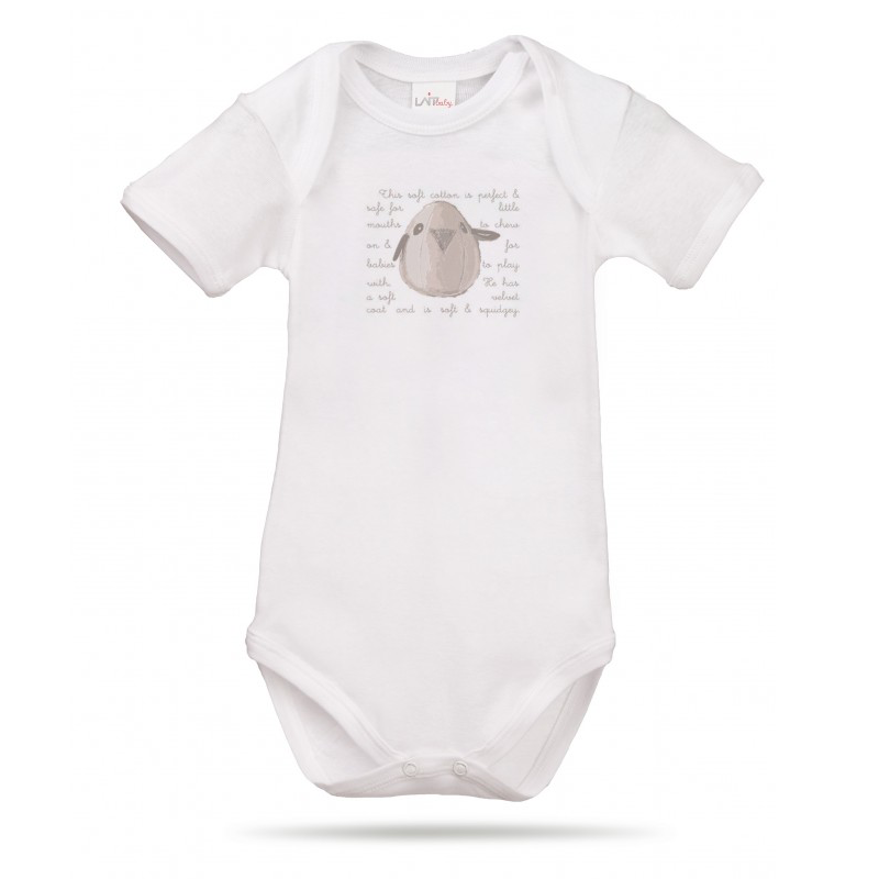 Lait Baby Organic Body Short Sleeve Tweet the Bird Gray