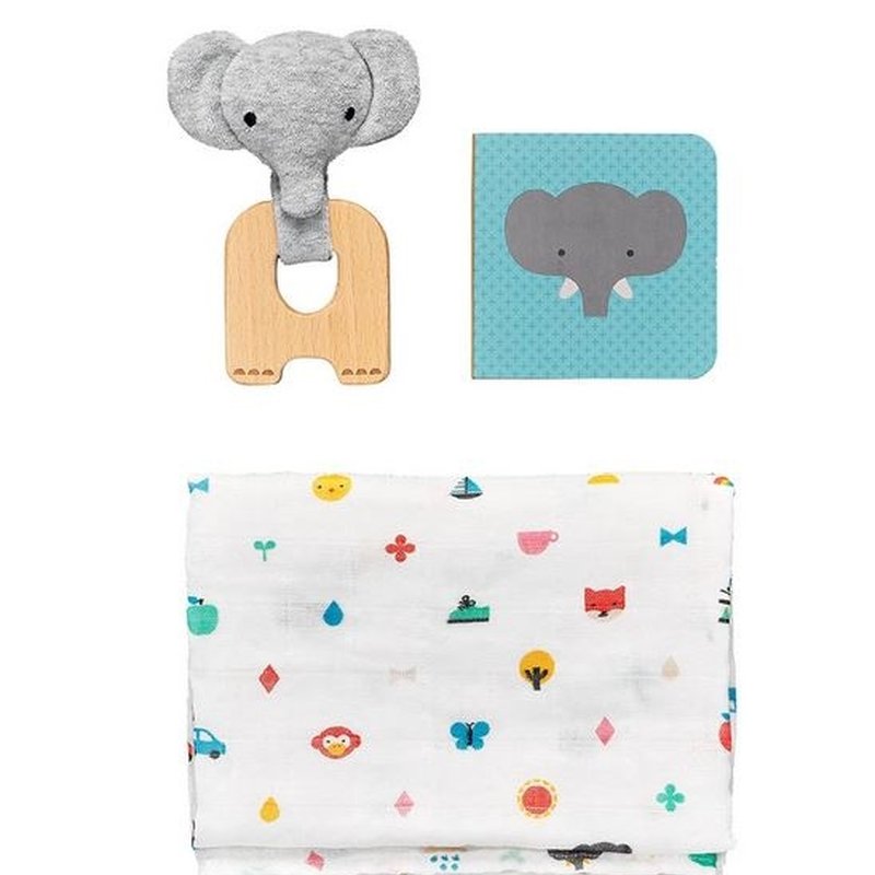 Petit Collage Zestaw Dla Noworodka Słonik