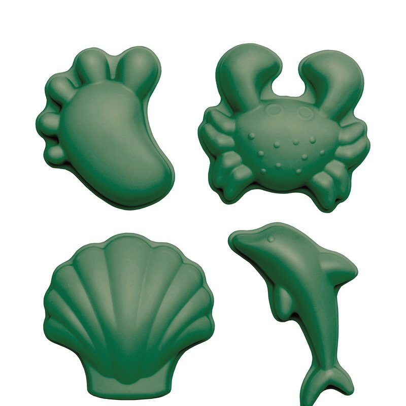 Funkit world - Silikonowe Foremki do piasku 4 szt. Scrunch - Ciemny Zielony