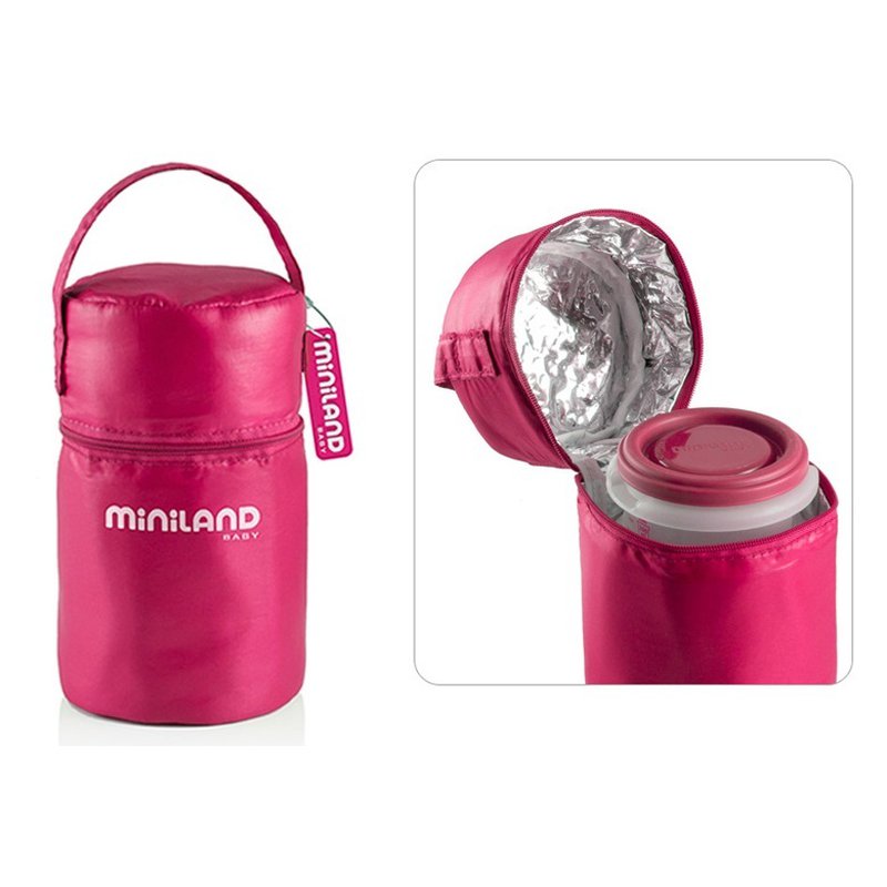 Miniland - Pojemniki hermetyczne z opakowaniem izotermicznym - różowe 2 x 250ml