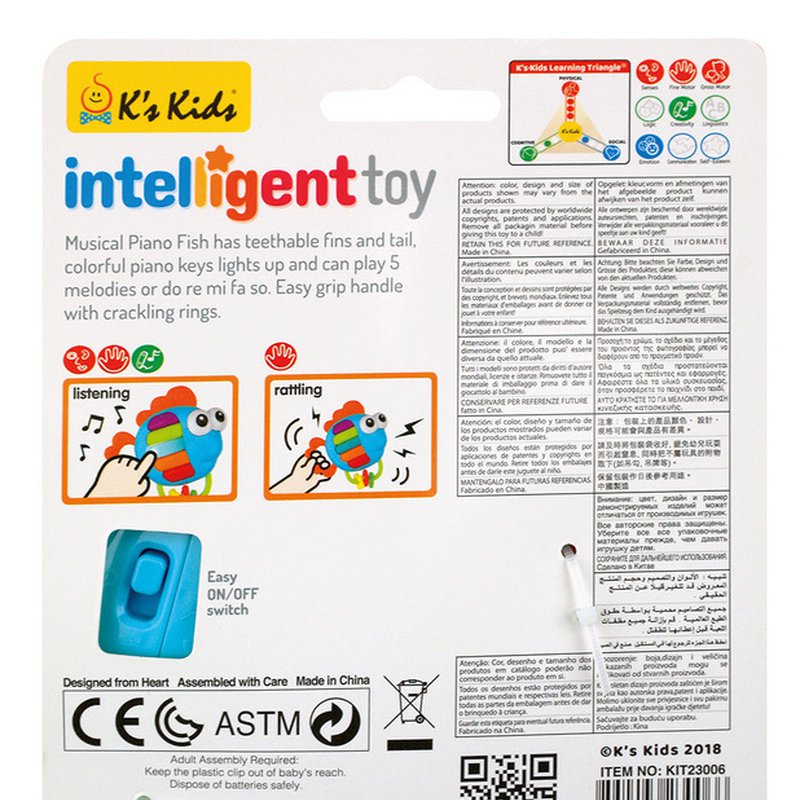 K's Kids Inteligent Toy - Zabawka muzyczna Pianino rybka