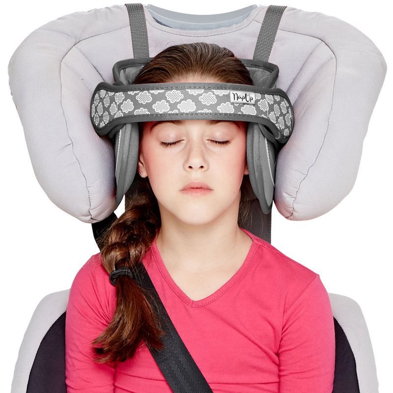 NapUp - Opaska podtrzymująca głowę w foteliku samochodowym - szara