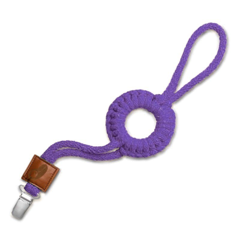 Hi Little One - sznurkowa zawieszka z kółkiem do smoczka Pacifier holder with RING Purple
