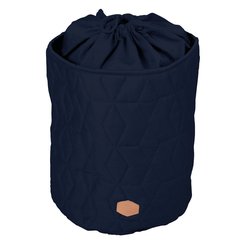 Filibabba Zamykany pojemnik materiałowy na zabawki Pikowany Dark Blue FILIBABBA