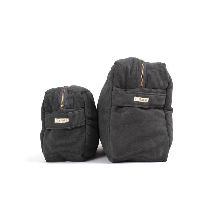 Filibabba Kosmetyczka mała Sztruks Stone Grey FILIBABBA
