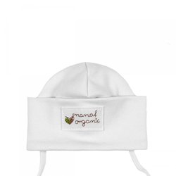 Nanaf Organic, BASIC, Czapka zawijana, biała