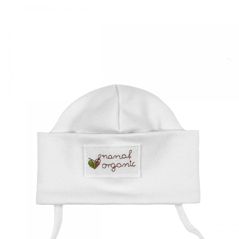 Nanaf Organic, BASIC, Czapka zawijana, biała
