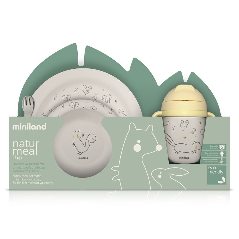 Miniland - Bambusowy zestaw do jedzenia dla dzieci ECO-friendly - Wiewiórka
