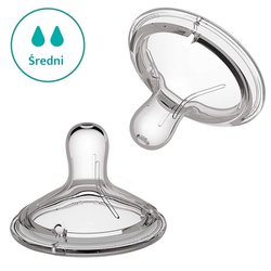 Smoczek silikonowy na butelkę Nanobebe - średni przepływ - 2 szt.