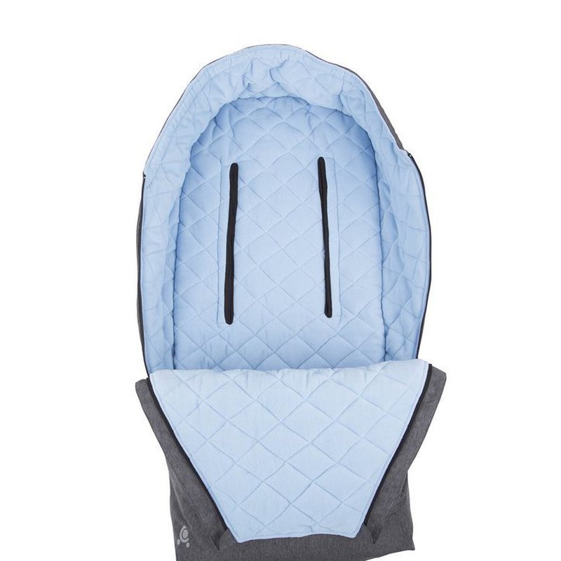 CuddleCo - Śpiworek wodoodporny Comfi-Extreme - szary melange/niebieski