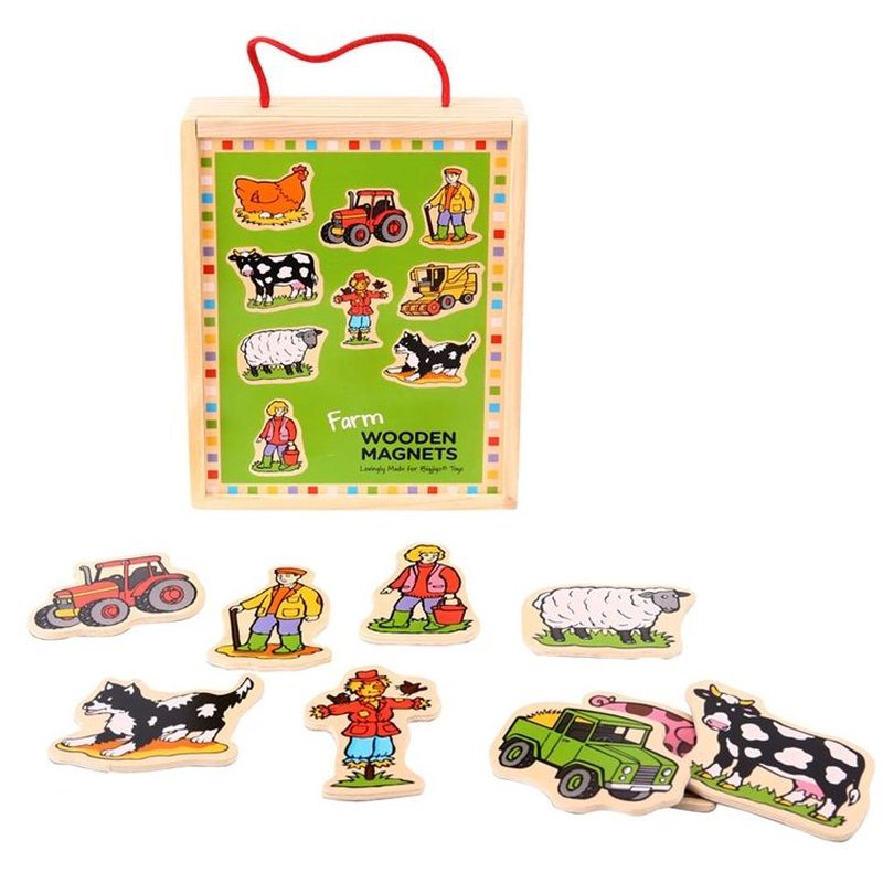 Bigjigs - Magnesy na lodówkę Farma 20szt