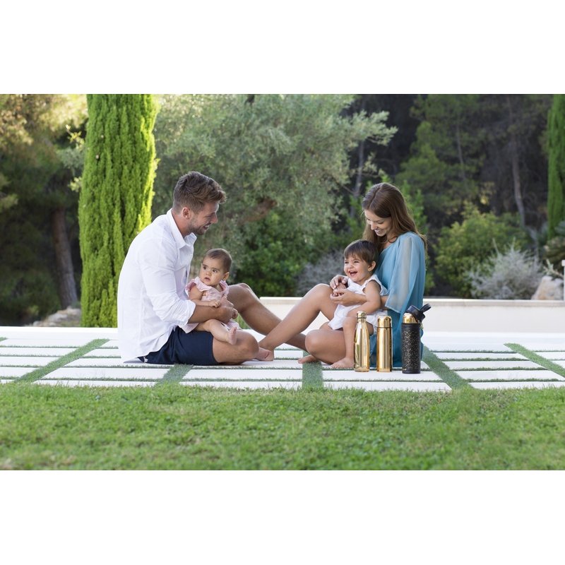 Miniland - Termos dla dziecka próżniowy Deluxe z termoopakowaniem 500ml - złoty