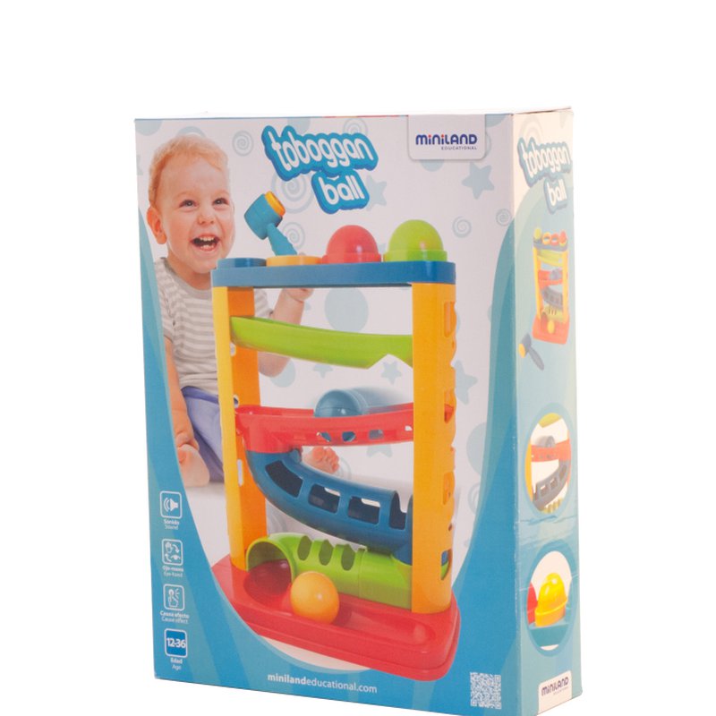 Miniland - zabawki edukacyjne - Kolorowa zjeżdżalnia z piłeczkami