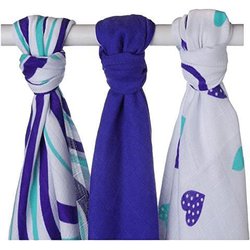 XKKO - Pieluszki muślinowe bambusowe 70x70 Ocean Blue