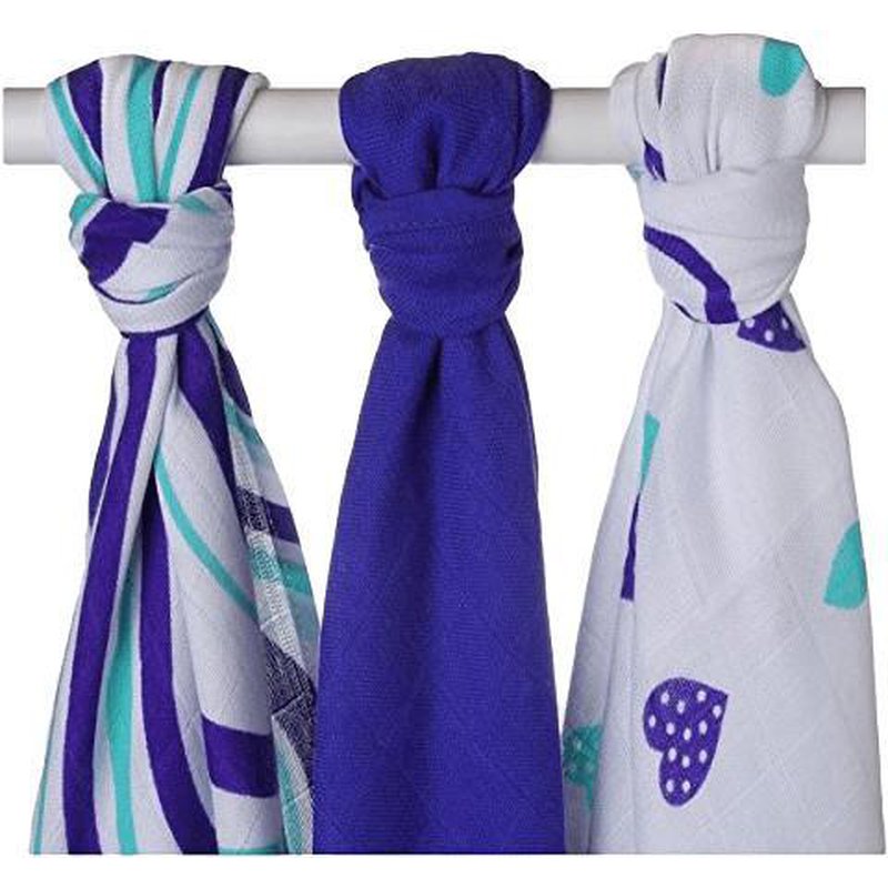 XKKO - Pieluszki muślinowe bambusowe 70x70 Ocean Blue