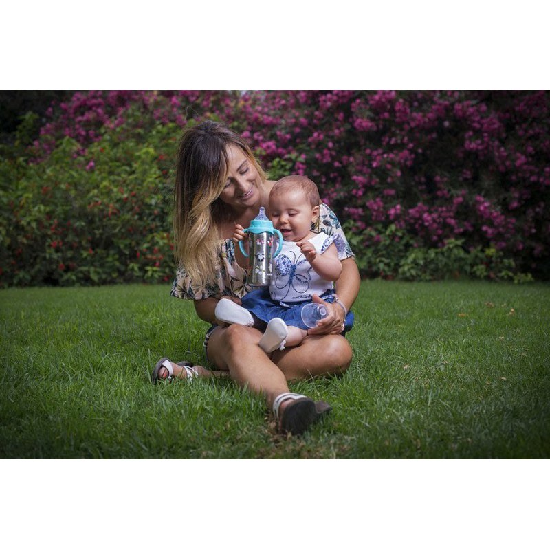 Miniland - Butelka termiczna ze stali nierdzewnej ze smoczkiem 180ml