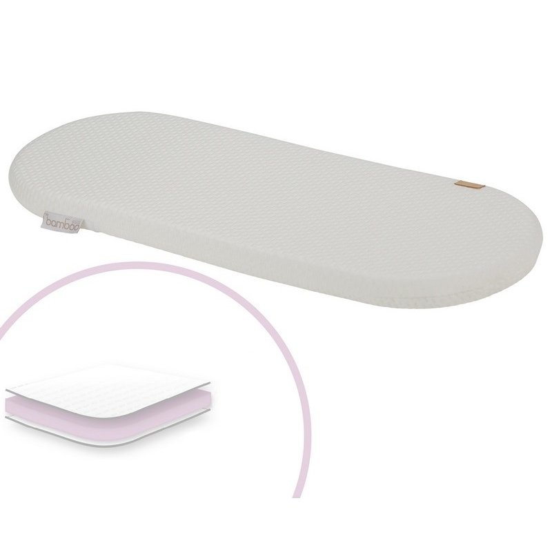 CuddleCo - Materac do kosza Mojżesza Little Me 66x28 cm bambus