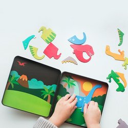 Petit Collage Magnetyczne Postacie Dino