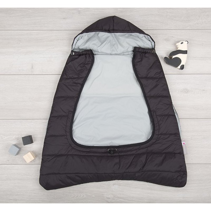 CuddleCo - Śpiworek do nosidełka/wózka/fotelika 3w1 Comfi-Cape - czarny/szary