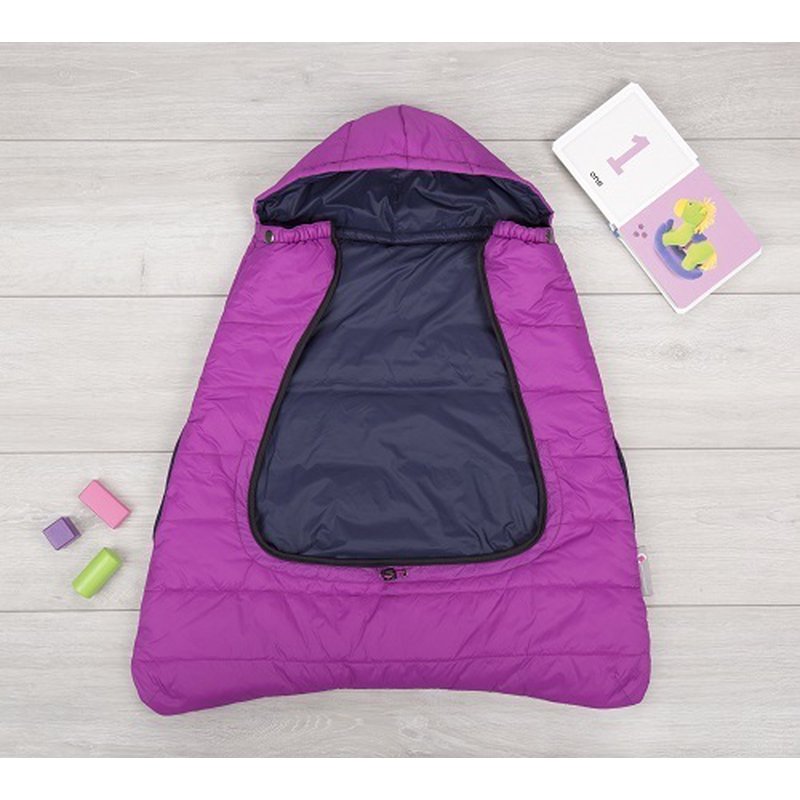 CuddleCo - Śpiworek do nosidełka/wózka/fotelika 3w1 Comfi-Cape - fuksja/czarny