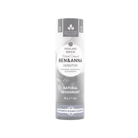 BEN and ANNA Sensitive, Naturalny dezodorant bez sody w sztyfcie kartonowym, highland breeze, 60 g Ben and Anna