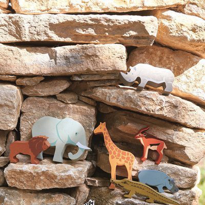 Drewniane figurki do zabawy - zwierzęta Safari, Tender Leaf Toys tender leaf toys
