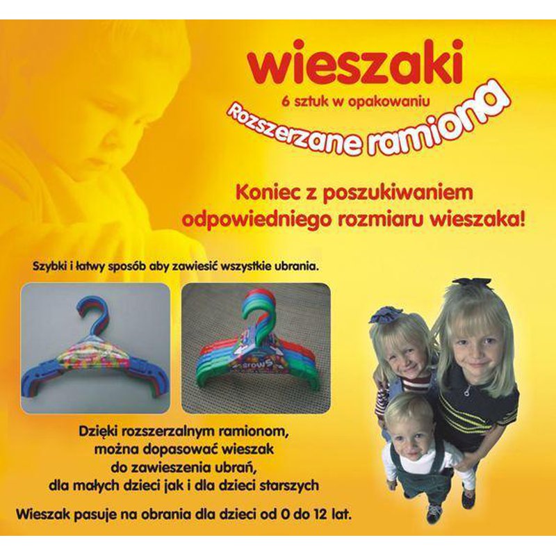 Wieszaki - rozszerzane ramiona - Wieszaki Grohanger komplet - 6 szt.