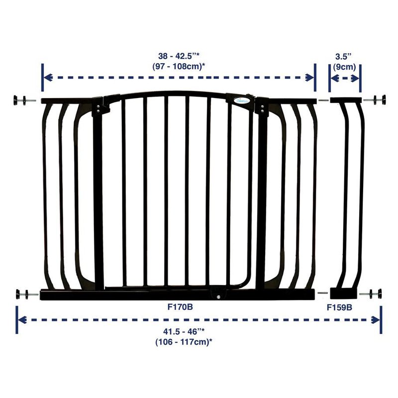 Dreambaby - Rozszerzenie bramki bezpiecz.Chelsea-9cm(wys.75cm)-czarne(brąz.karton)