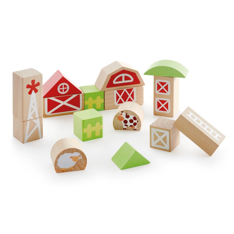 Drewniane klocki z woreczkiem Apli Kids - Farma