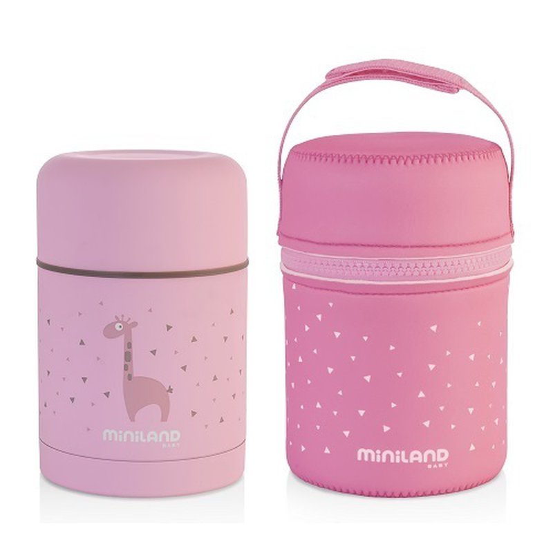 Miniland - Termos do posiłków Azure-Rose 600ml z powłoką - różowy