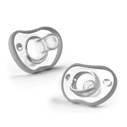 Smoczek uspokajający Nanobebe Flexy - 0-3 m - 2 szt. - szary