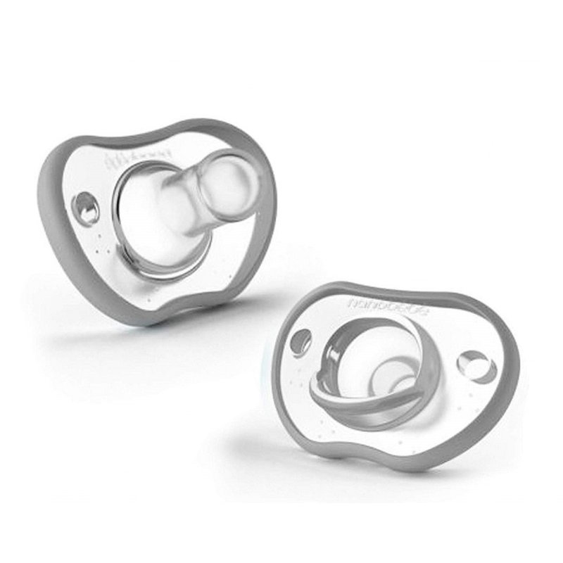 Smoczek uspokajający Nanobebe Flexy - 0-3 m - 2 szt. - szary