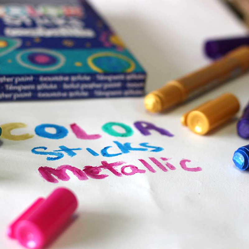 Farby w kredce metaliczne Apli Kids - 6 kolorów