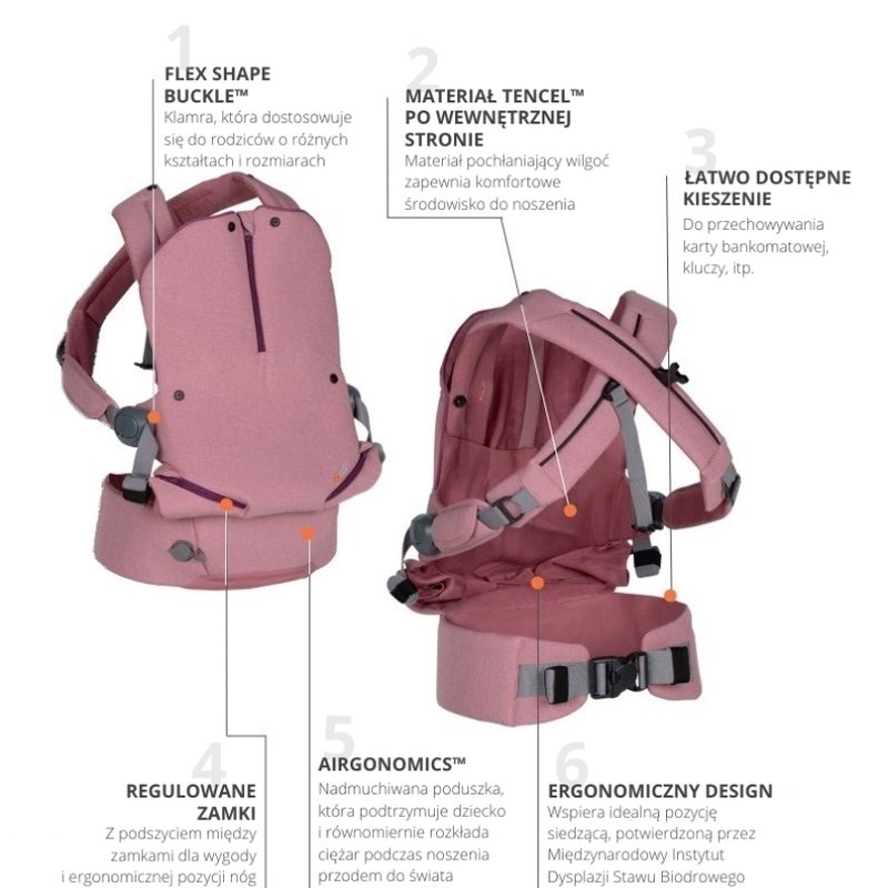 BeSafe tekstylia - Nosidełko dla dziecka BeSafe Haven - Premium - szare