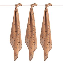 Jollein - Baby & Kids - Jollein - 3 pieluszki niemowlęce Hydrophilic 70 x 70 cm Spot CARAMEL