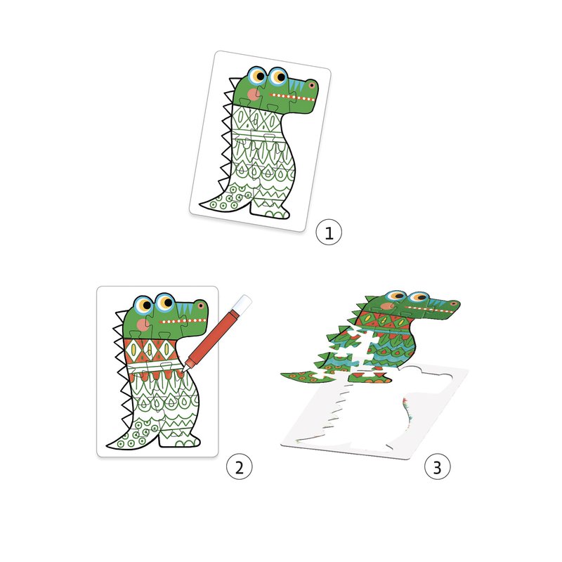 Djeco - Zrób to sam - puzzle do kolorowania DJ07946