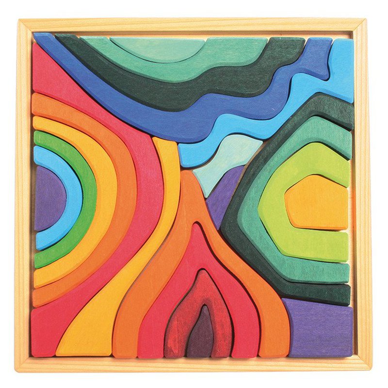 Zestaw do budowania 3 +, tęczowy, Grimm's