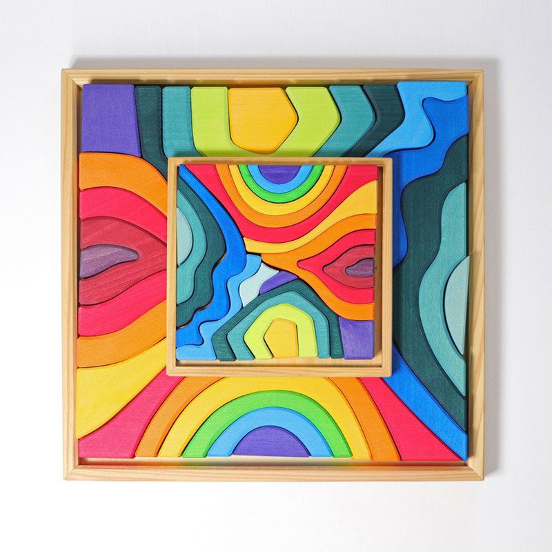 Zestaw do budowania 3 +, tęczowy, Grimm's