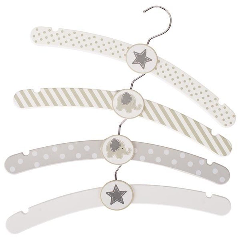 Goki® - Goki - Zestaw wieszaków na ubrania szary słoń