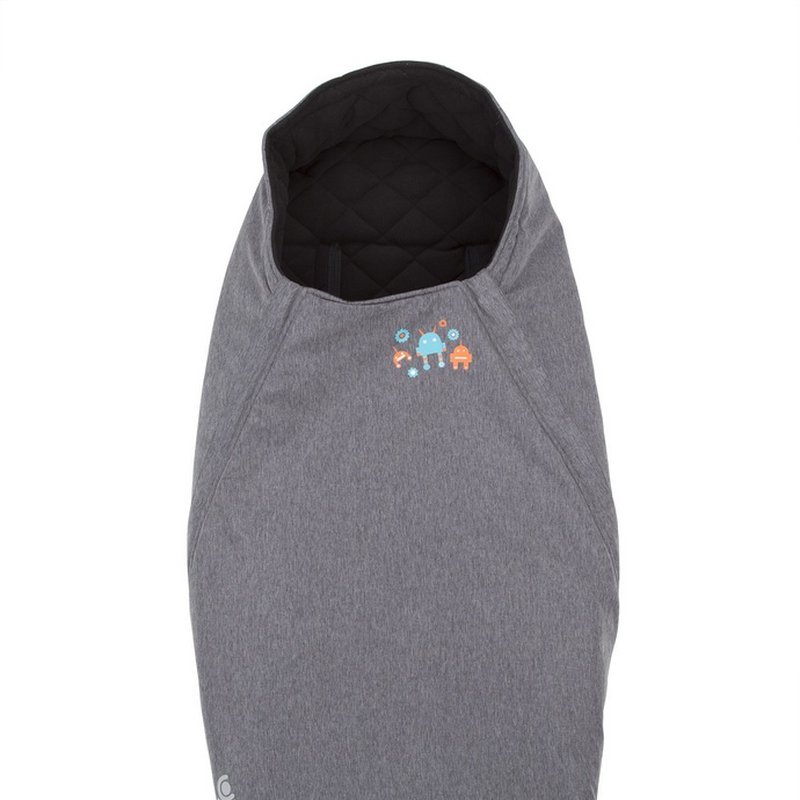 CuddleCo - Śpiworek wodoodporny Comfi-Extreme - szary melange/roboty