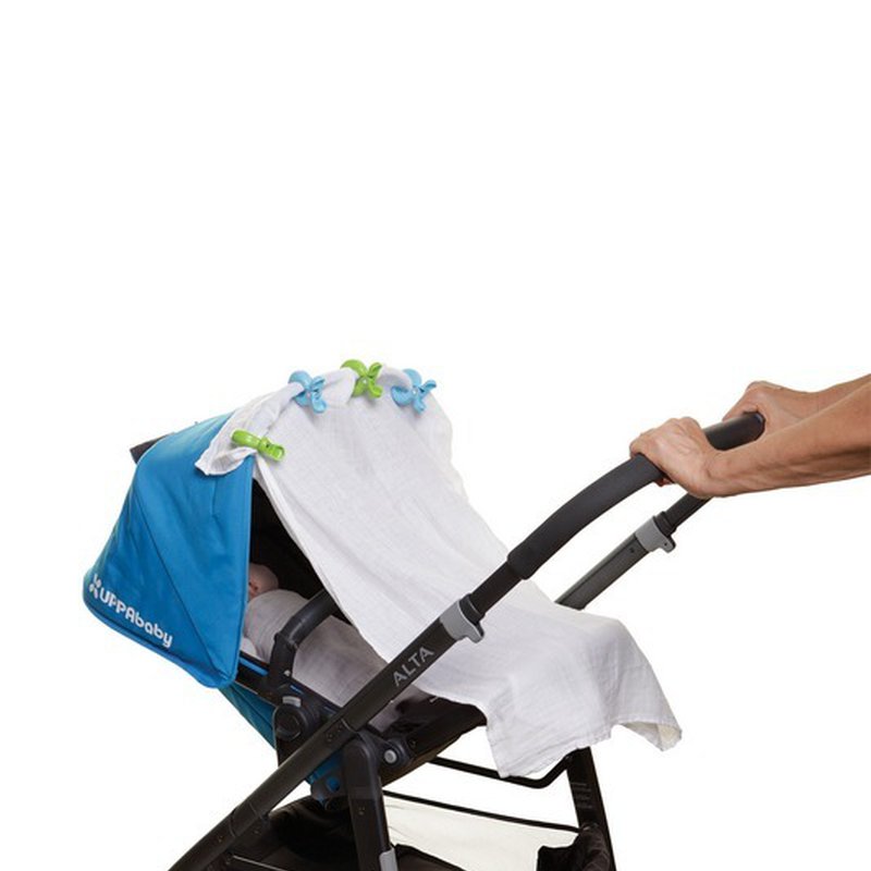 Dreambaby - Klipsy do wózka - 4 szt. - 2x zielony; 2x niebieski