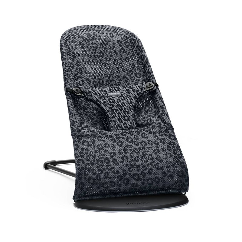 BABYBJORN - leżaczek BLISS MESH - Antracytowy/Leopard + poszycie do leżaczka Balance Bliss Beż/Leopard, Cotton