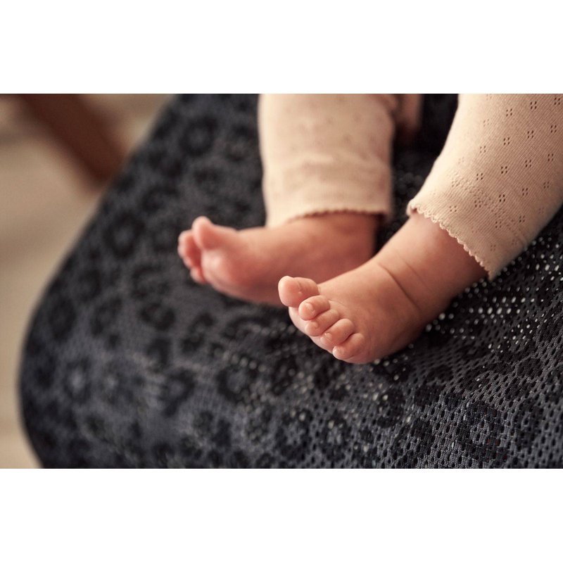 BABYBJORN - leżaczek BLISS MESH - Antracytowy/Leopard + poszycie do leżaczka Balance Bliss Beż/Leopard, Cotton