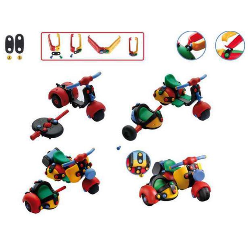 Mic-o-Mic - Zabawki konstrukcyjne - Wesoły konstruktor - Motor z bocznym siedzeniem