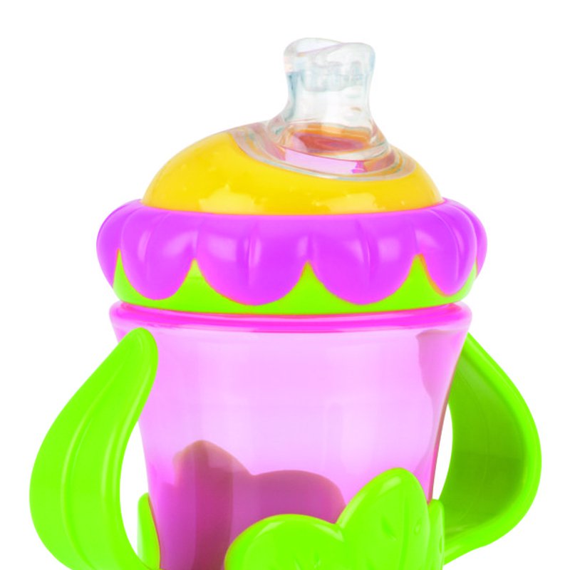 Nuby - Kubek niekapek z uchwytami - Kwiat