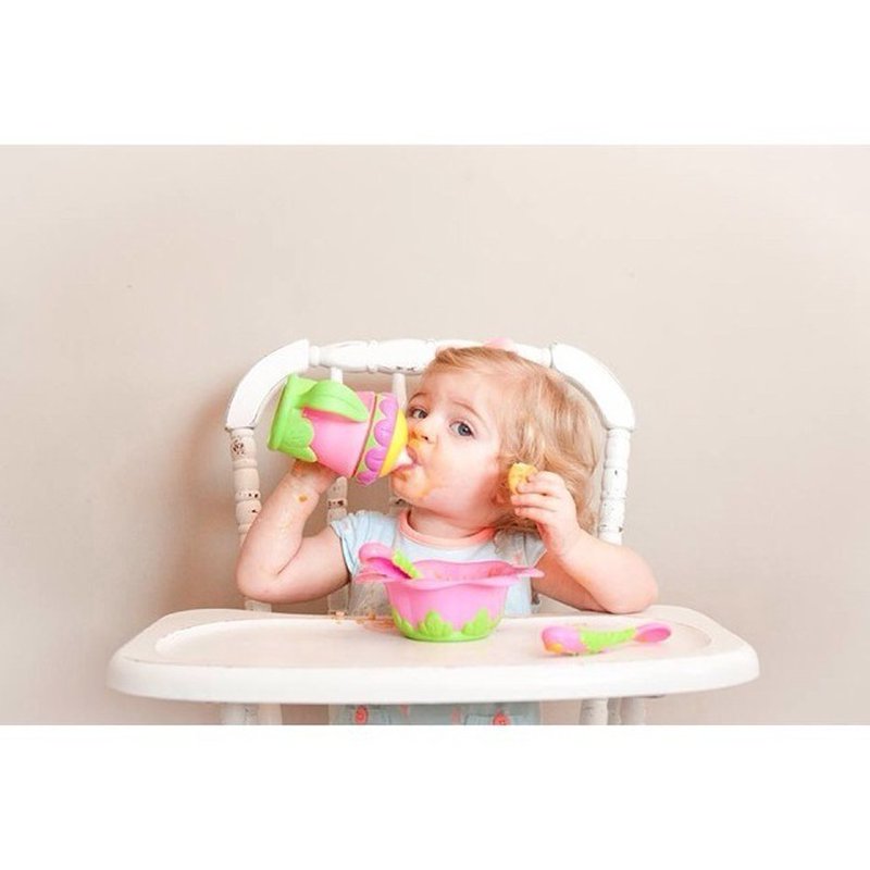 Nuby - Kubek niekapek z uchwytami - Kwiat